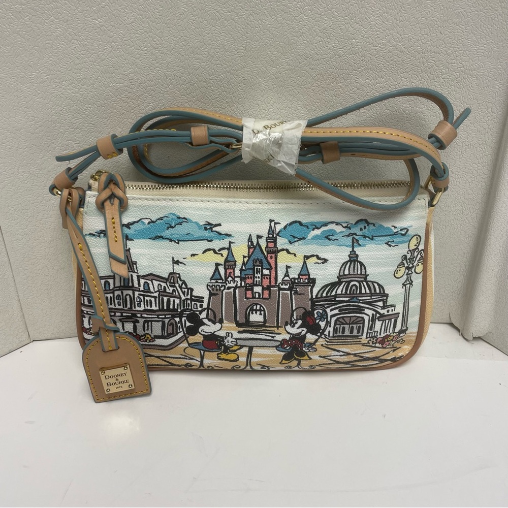 Dooney & Bourke Disney World Mickey Minnie Castle Cafe Pouchette Crossbody Purse